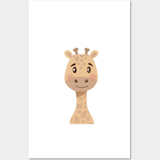 Baby Giraffe Illustration Posters and Art